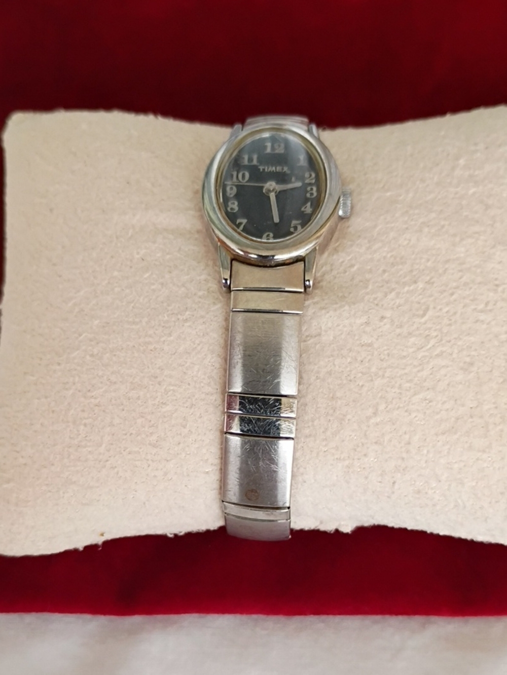 Timex Silver Bracelet Watch with Black Dial